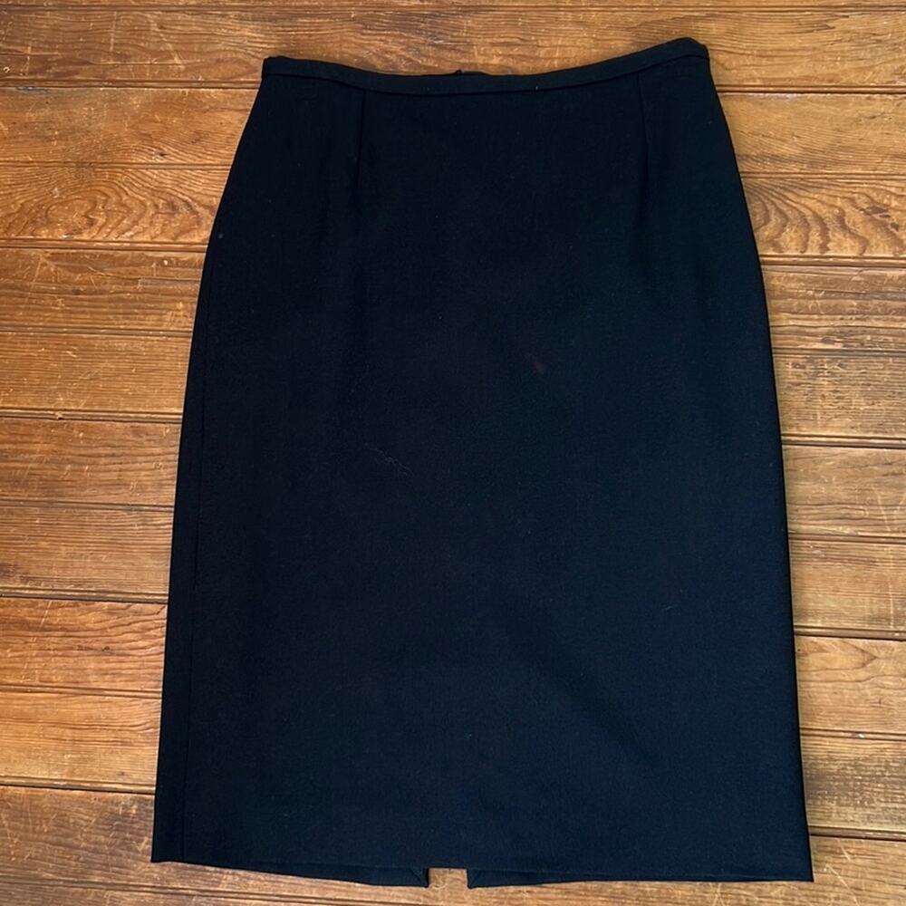 vintage 90s Armani Collezione skirt black wool midi pencil skirt size 6